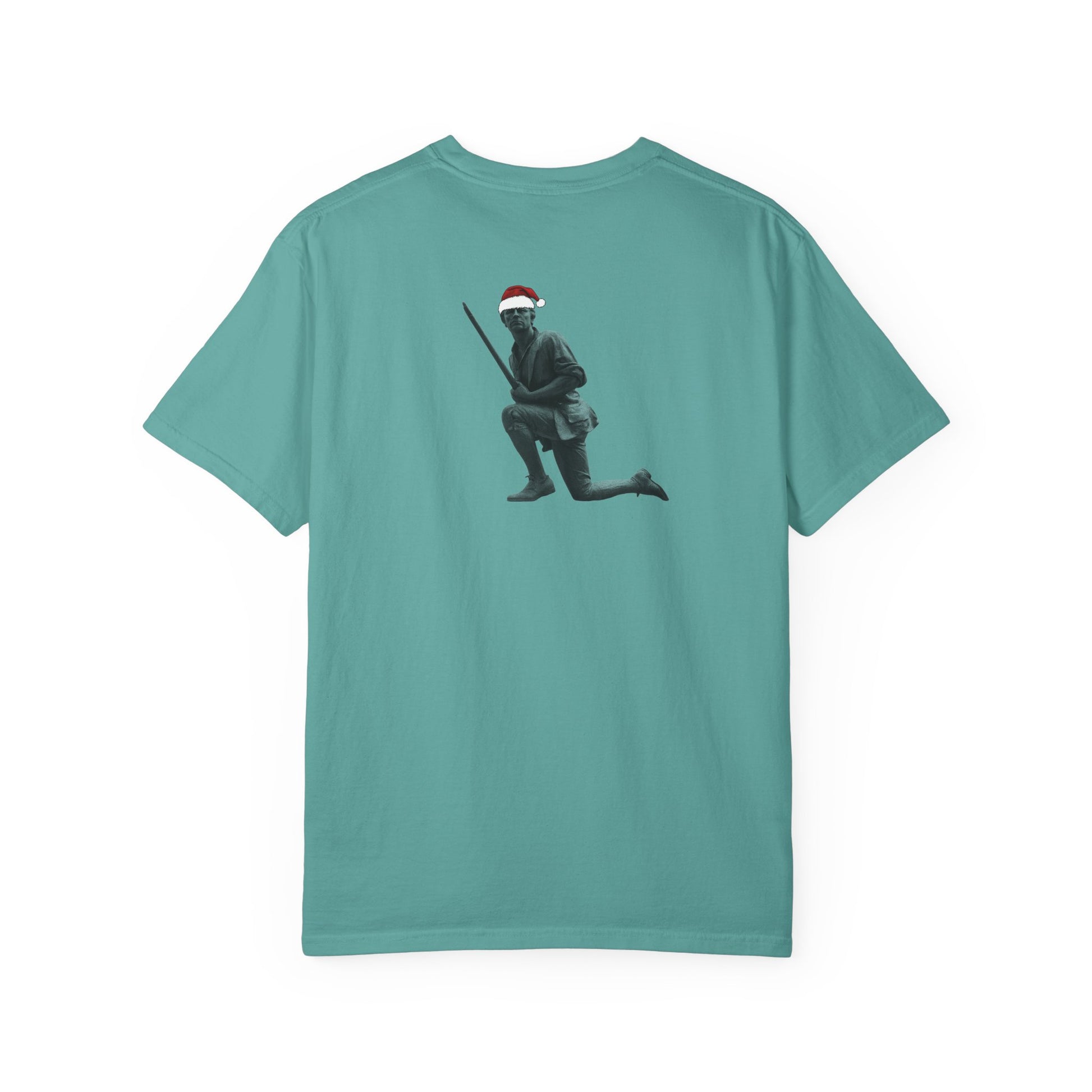 Rowayton Connecticut Vintage Retro Minuteman Holiday Cotton Tee - White Logo - Granite