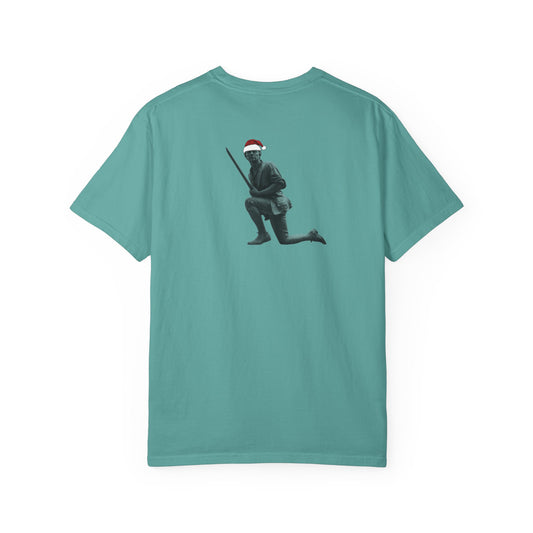 Rowayton Connecticut Vintage Retro Minuteman Holiday Cotton Tee - White Logo - Granite