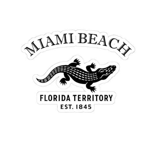 Miami Beach Florida Vintage Retro Vinyl Sticker - Black Logo