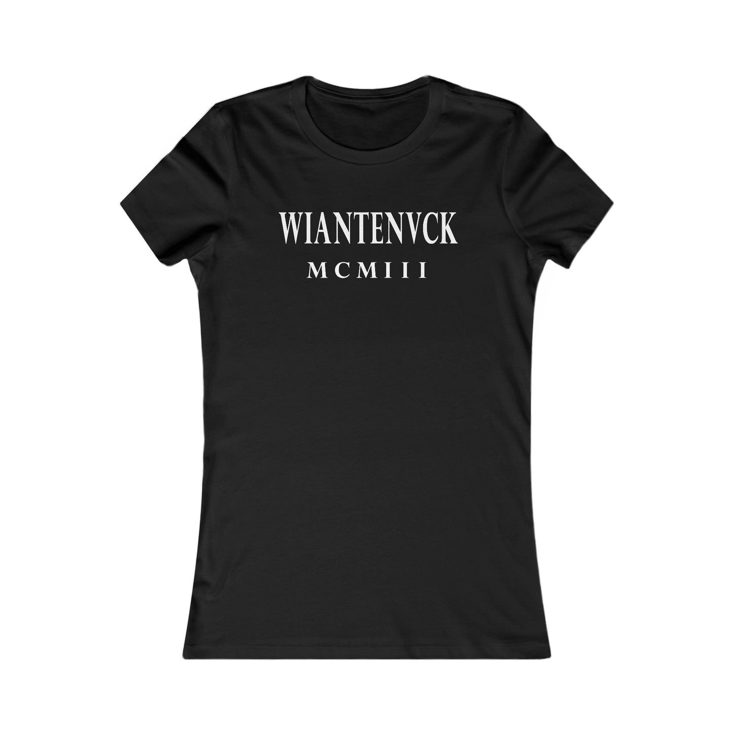 Wiantenuck Vintage Retro Womens Fitted Ringspun Cotton Tee - White Logo