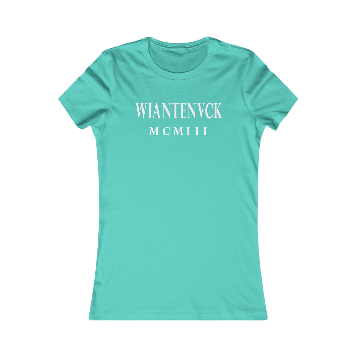 Wiantenuck Vintage Retro Womens Fitted Ringspun Cotton Tee - White Logo