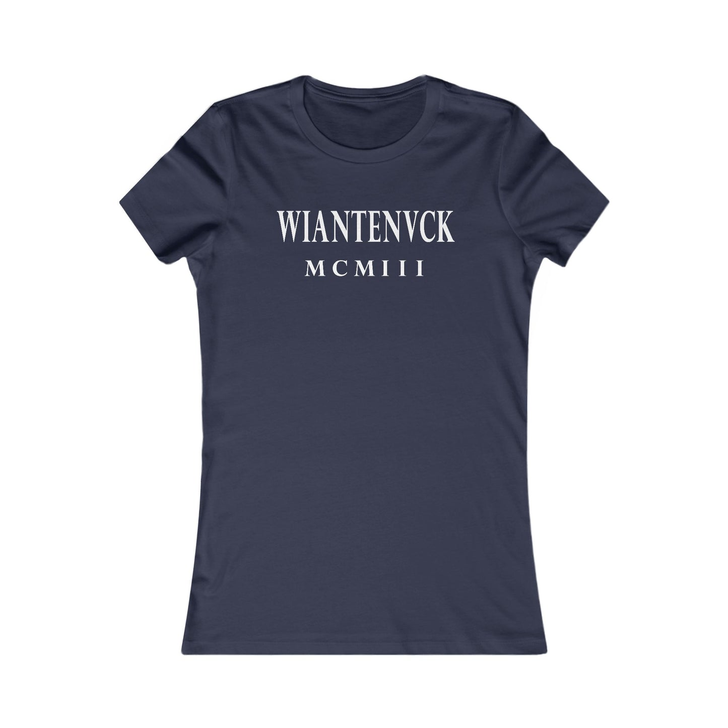 Wiantenuck Vintage Retro Womens Fitted Ringspun Cotton Tee - White Logo