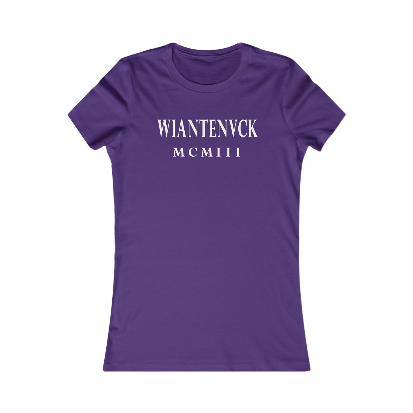 Wiantenuck Vintage Retro Womens Fitted Ringspun Cotton Tee - White Logo