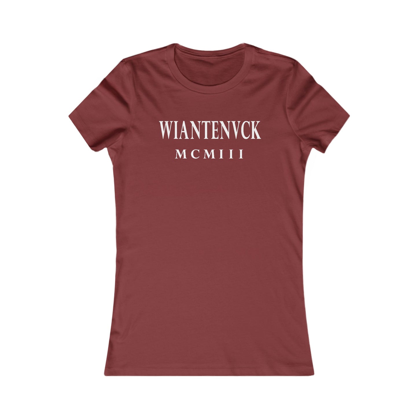 Wiantenuck Vintage Retro Womens Fitted Ringspun Cotton Tee - White Logo