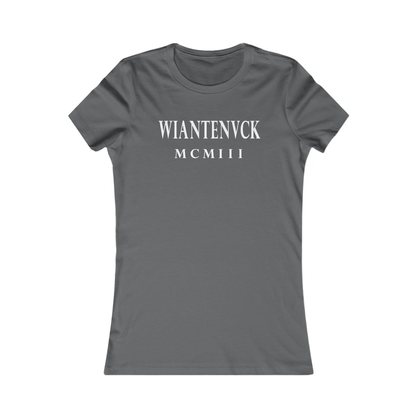 Wiantenuck Vintage Retro Womens Fitted Ringspun Cotton Tee - White Logo