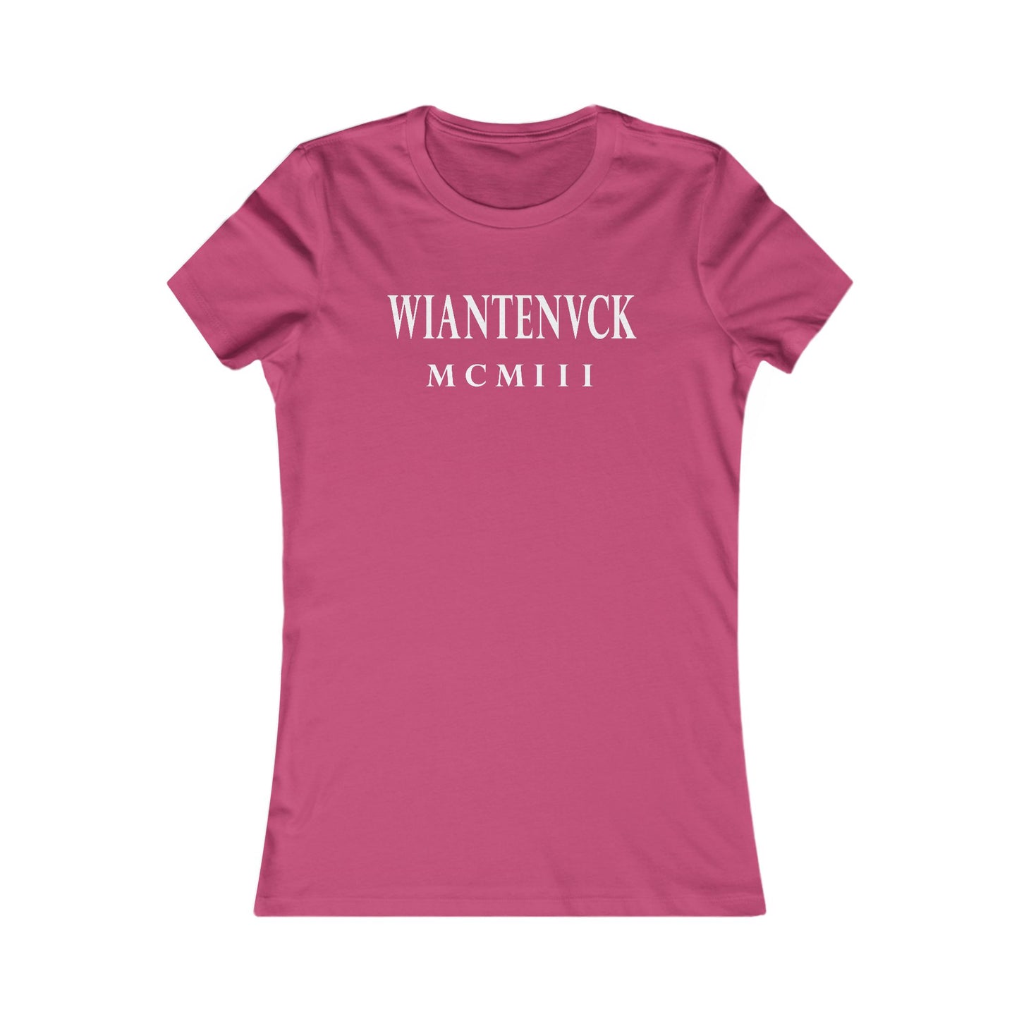 Wiantenuck Vintage Retro Womens Fitted Ringspun Cotton Tee - White Logo