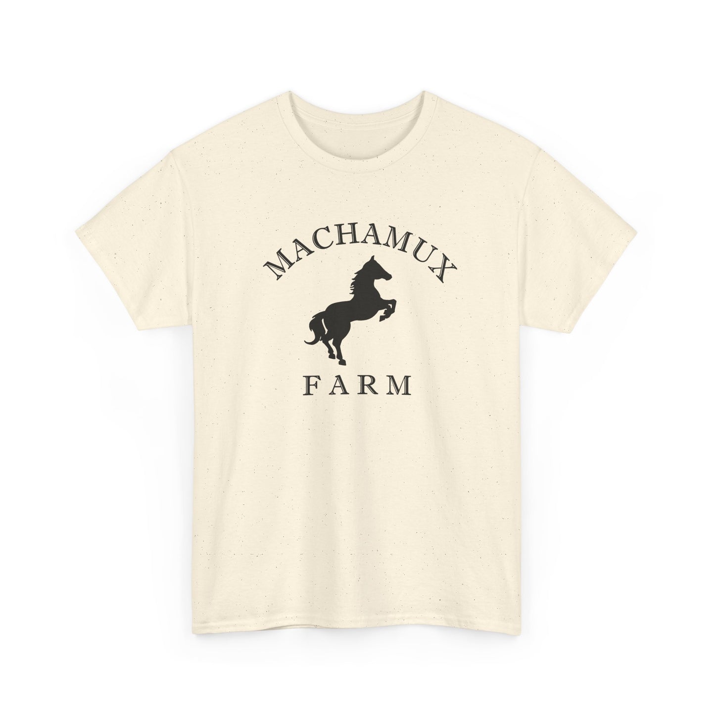Machamux Farm Vintage Retro Unisex Heavy Cotton Tee - Black Logo