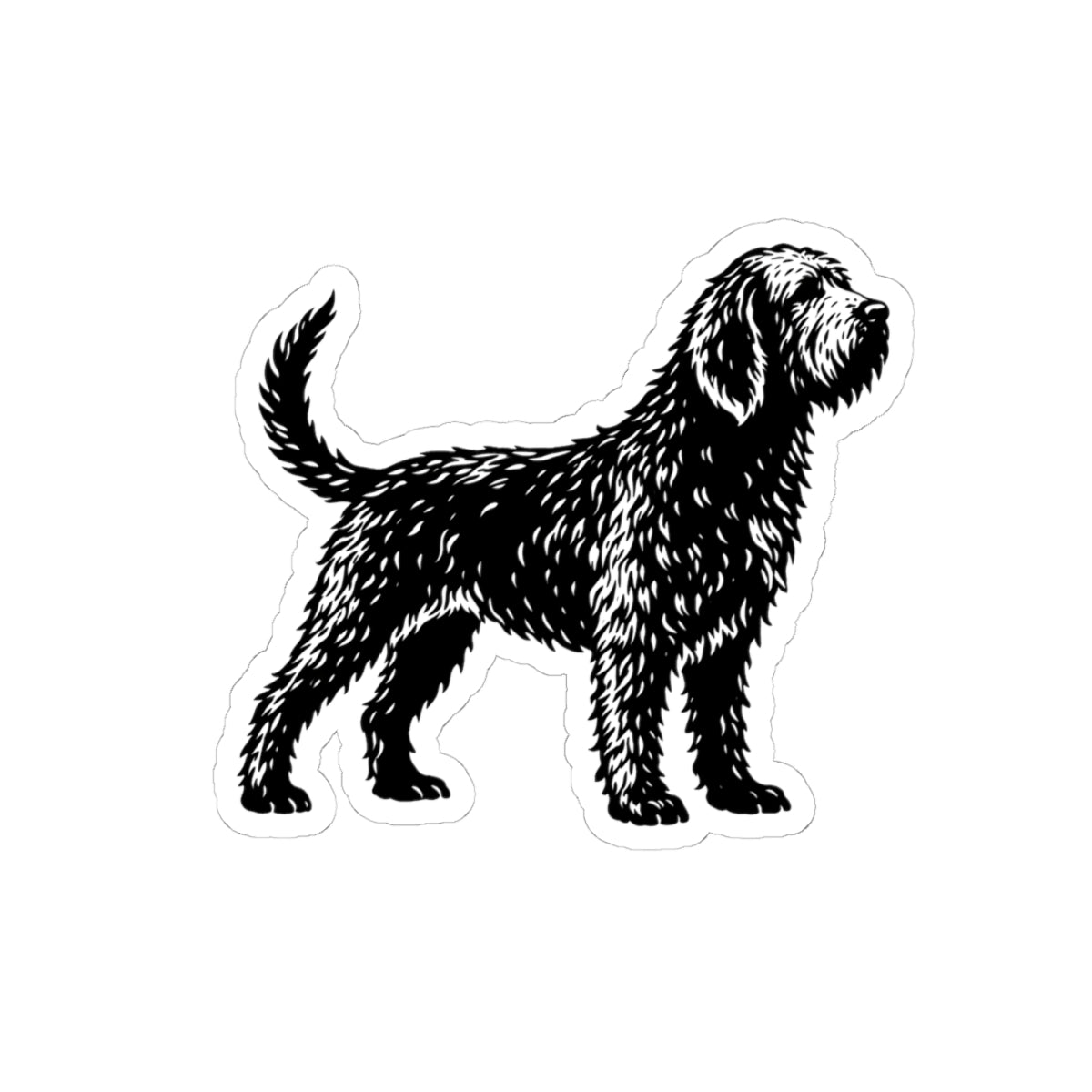 Otterhound Vintage Retro Kiss-Cut Vinyl Sticker - Standing