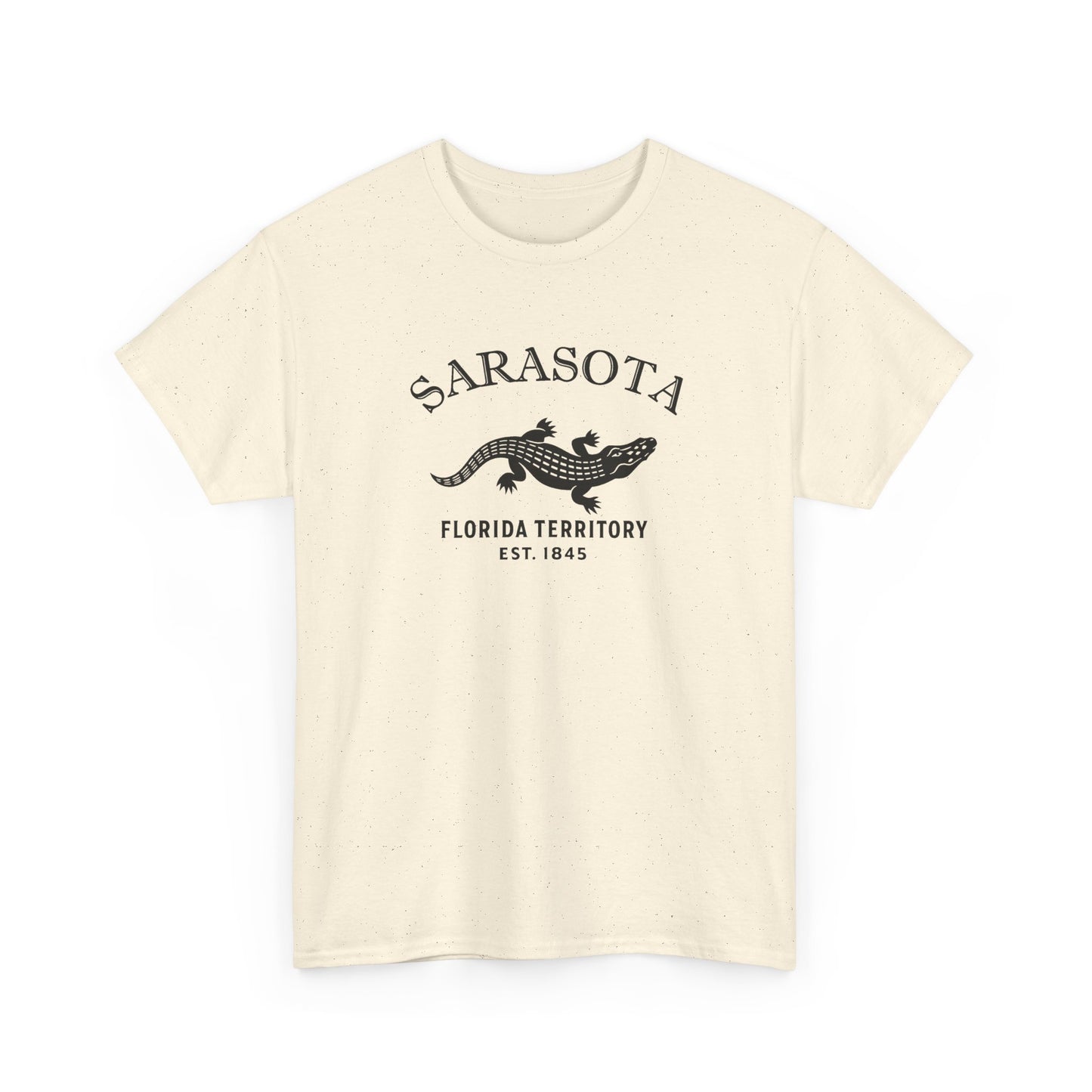 Sarasota Florida Vintage Retro Unisex Heavy Cotton Tee - Black Logo