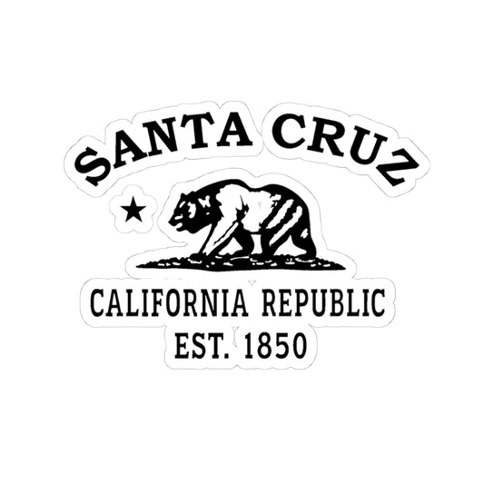 Santa Cruz California Vintage Retro Vinyl Sticker - Black Logo