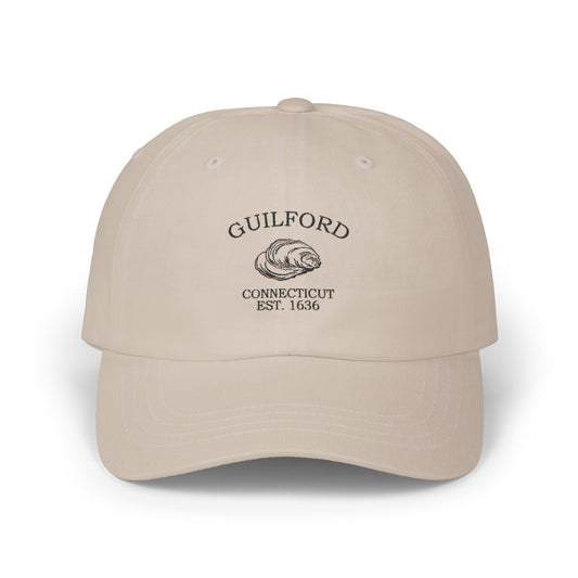 Guilford Connecticut Vintage Retro Embroidered Cotton Cap - Black Logo