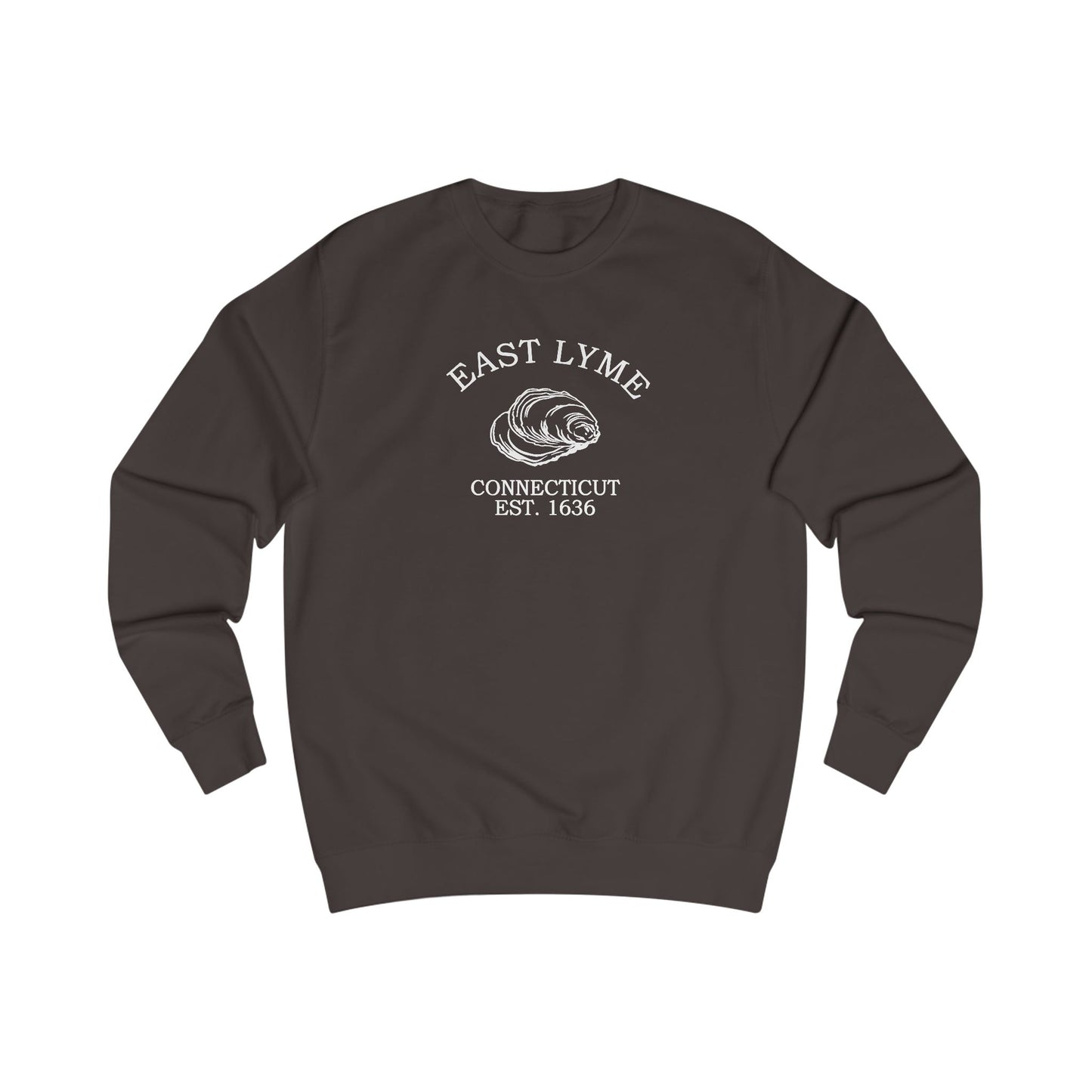 East Lyme Connecticut Vintage Retro Premium Crewneck Sweatshirt - White Logo - Bottle Green