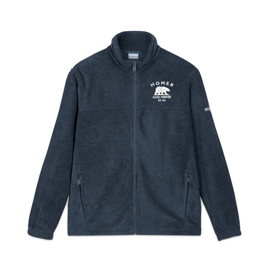 Homer Alaska Vintage Retro Unisex Embroidered Fleece Jacket - White Logo