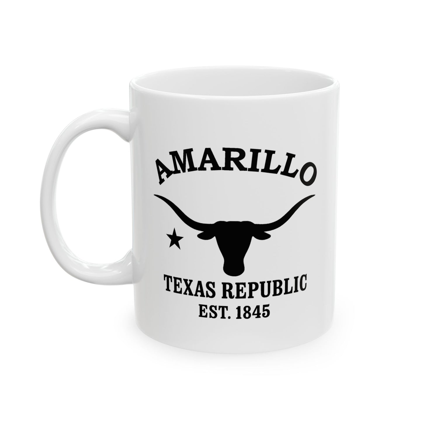 Amarillo Texas Vintage Retro Ceramic Mug - Black Logo