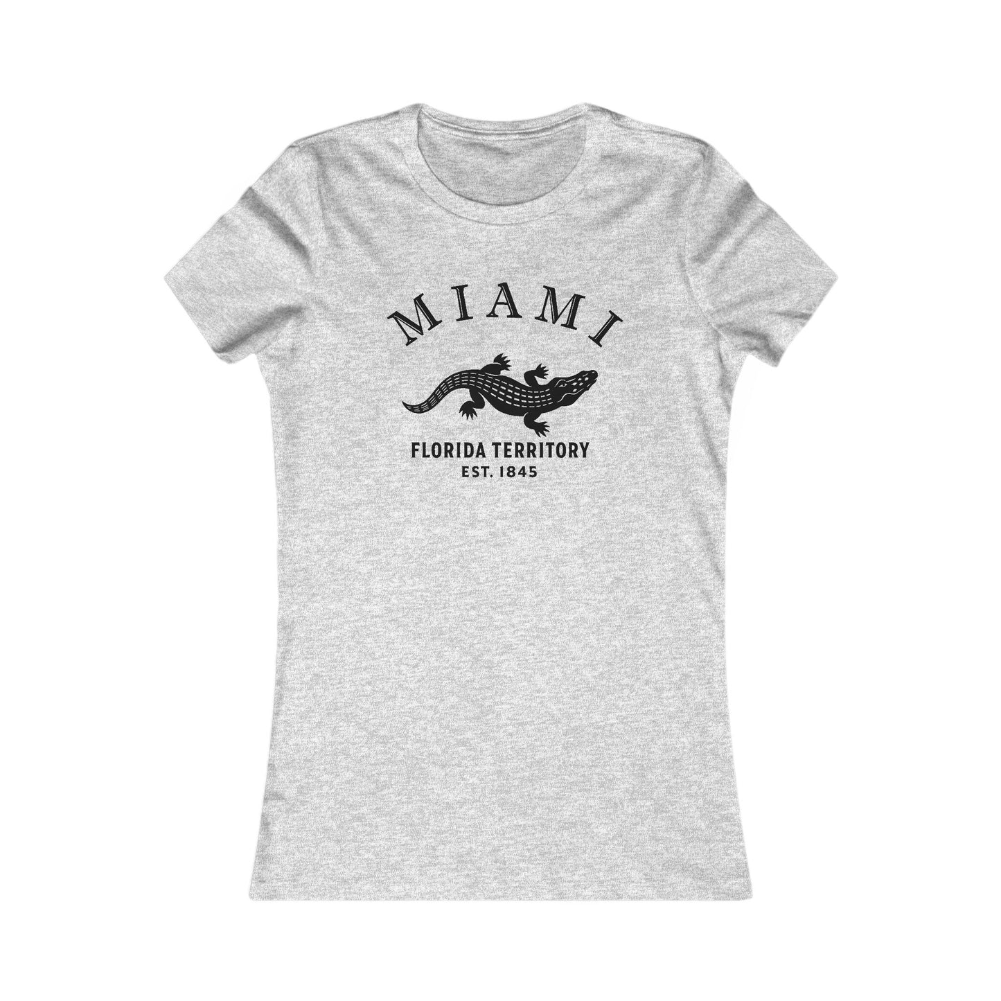 Miami Florida Vintage Retro Womens Fitted Ringspun Cotton Tee - Black Logo