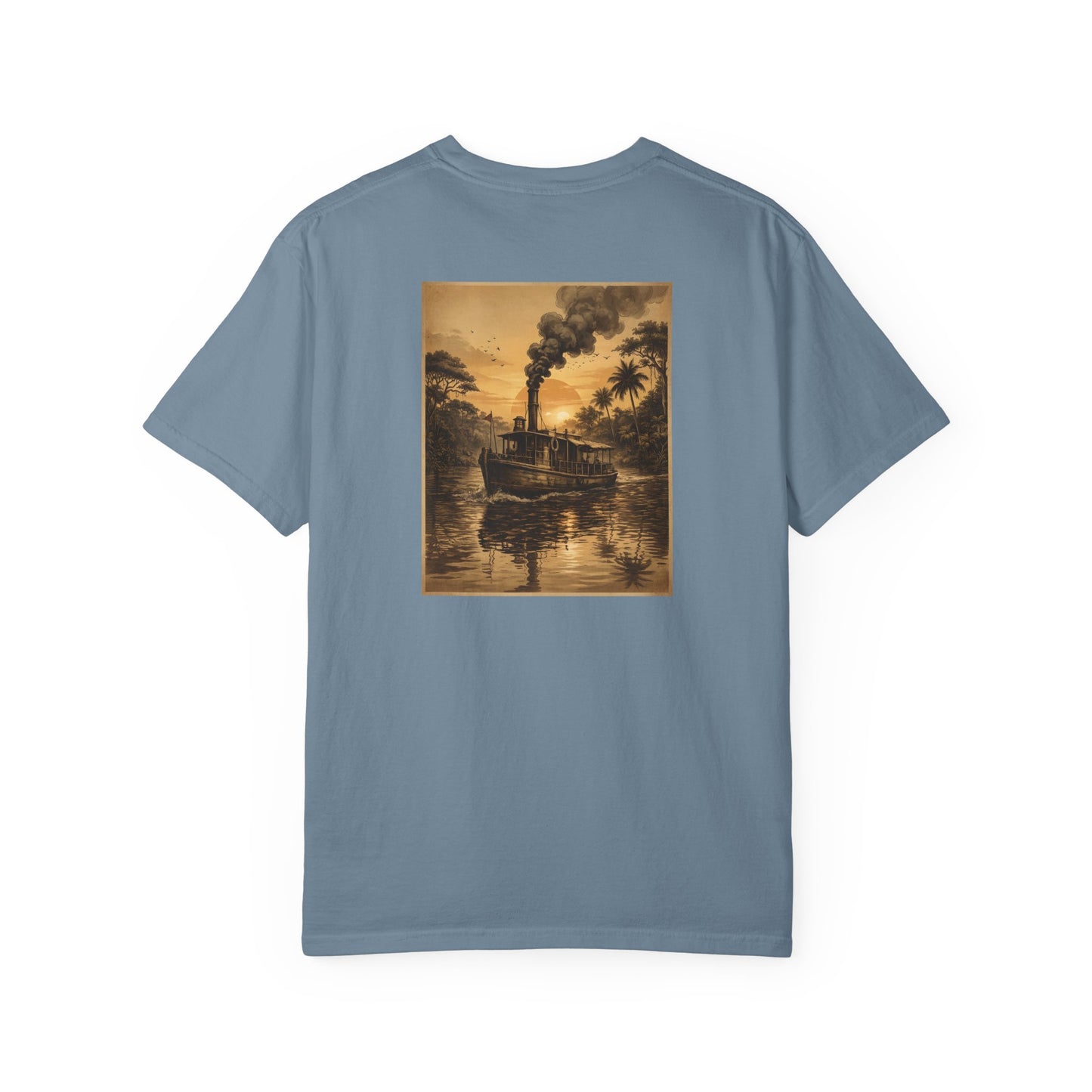 Vintage Retro Jungle River Steamboat Tee — Jungle Explorer