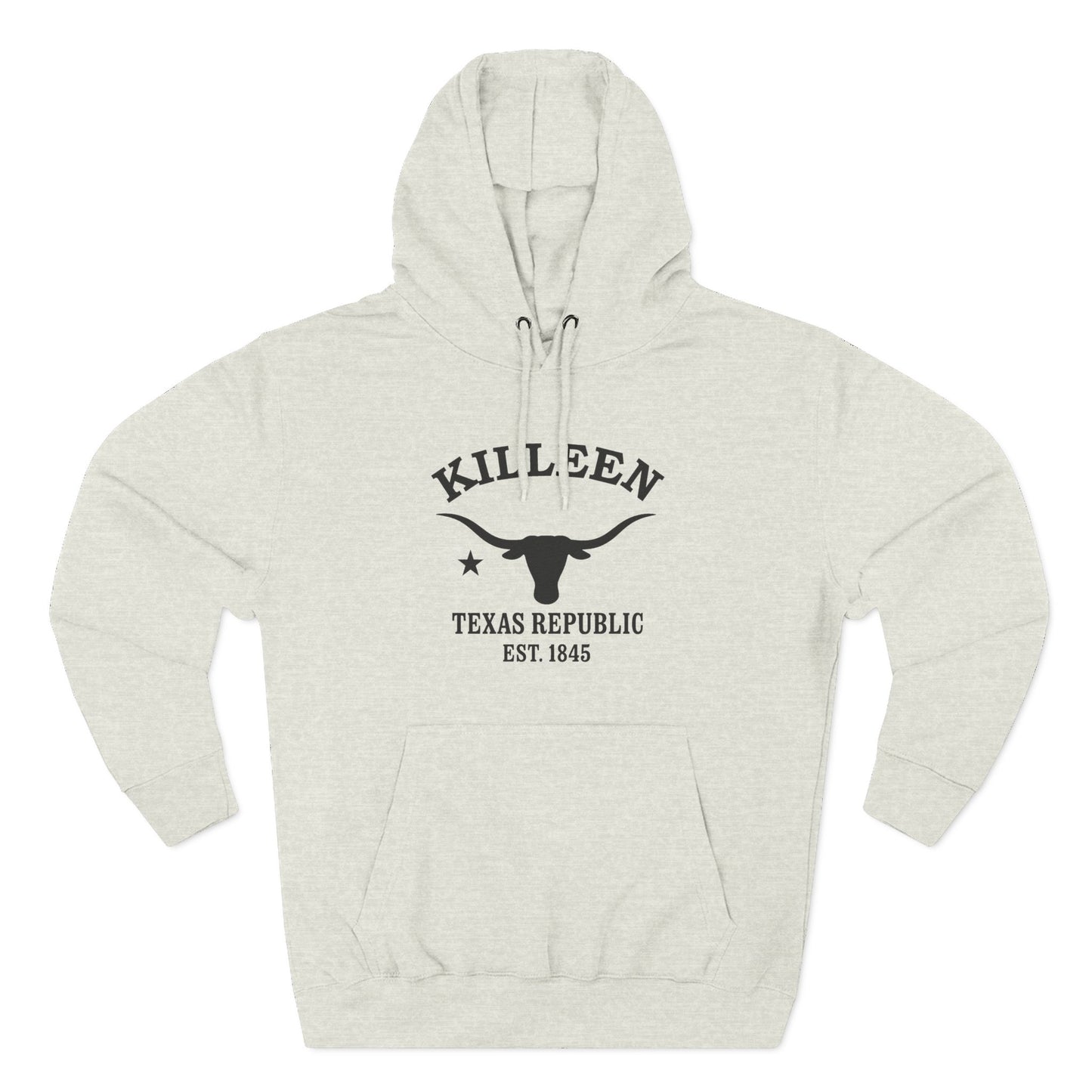 Killeen Texas Vintage Retro Unisex Heavy Cotton Hoodie - Black Logo