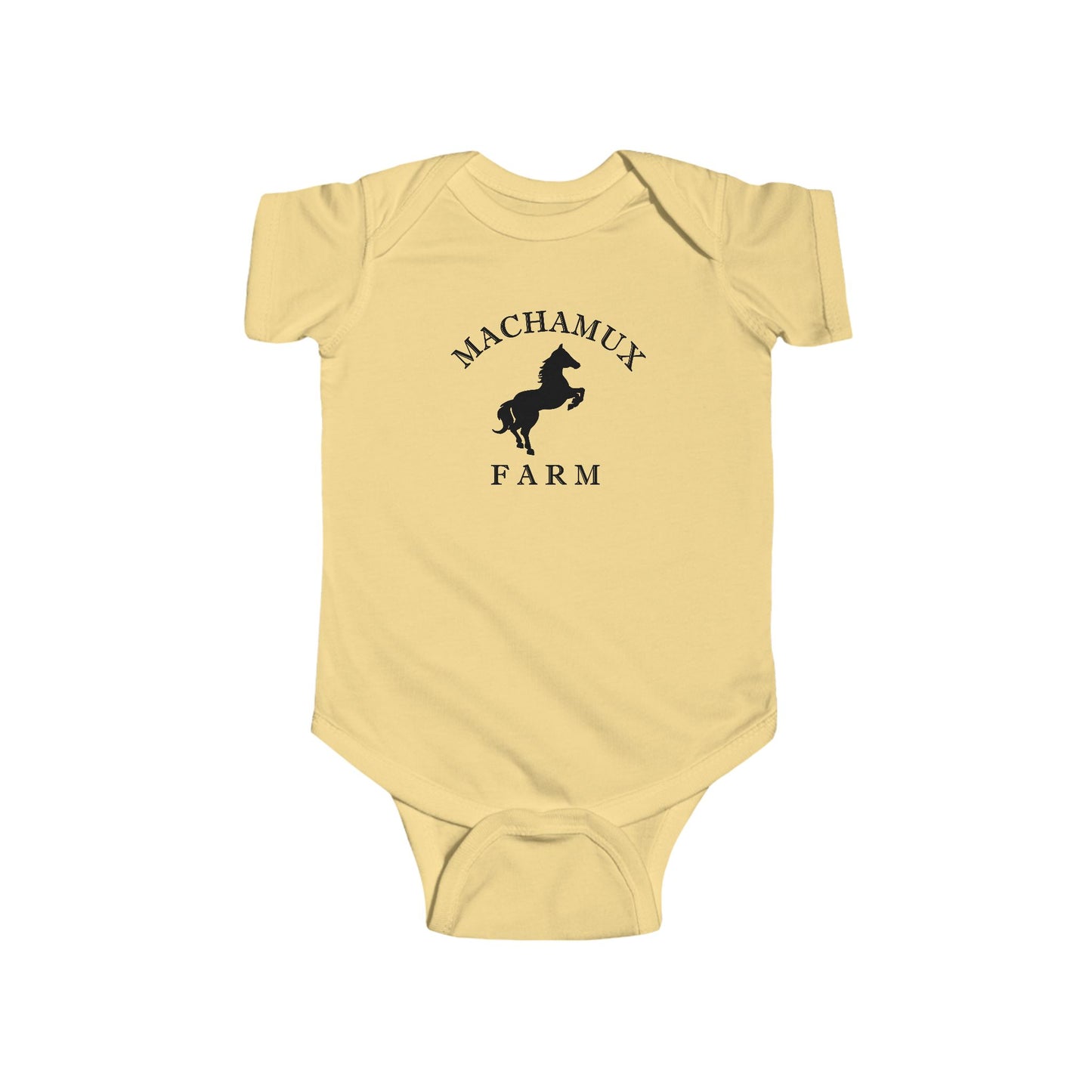 Machamux Farm Cotton Jersey Baby Bodysuit - Black Logo