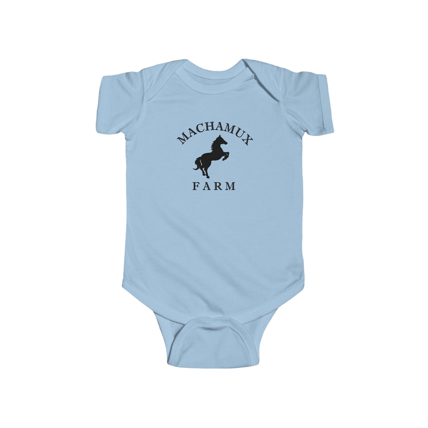 Machamux Farm Cotton Jersey Baby Bodysuit - Black Logo