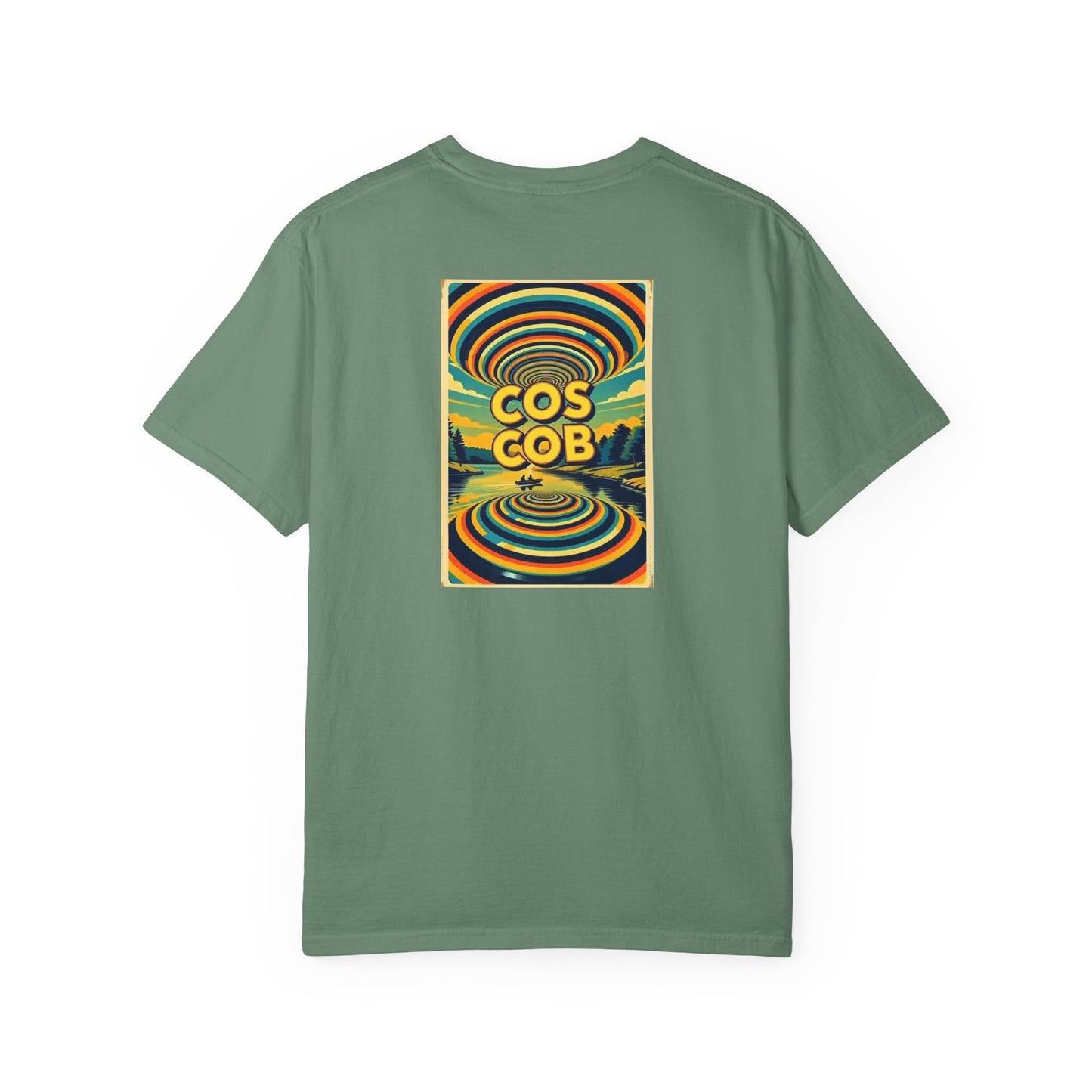 Cos Cob Connecticut Vintage Retro Back Printed Art Series Cotton Tee - Black Logo