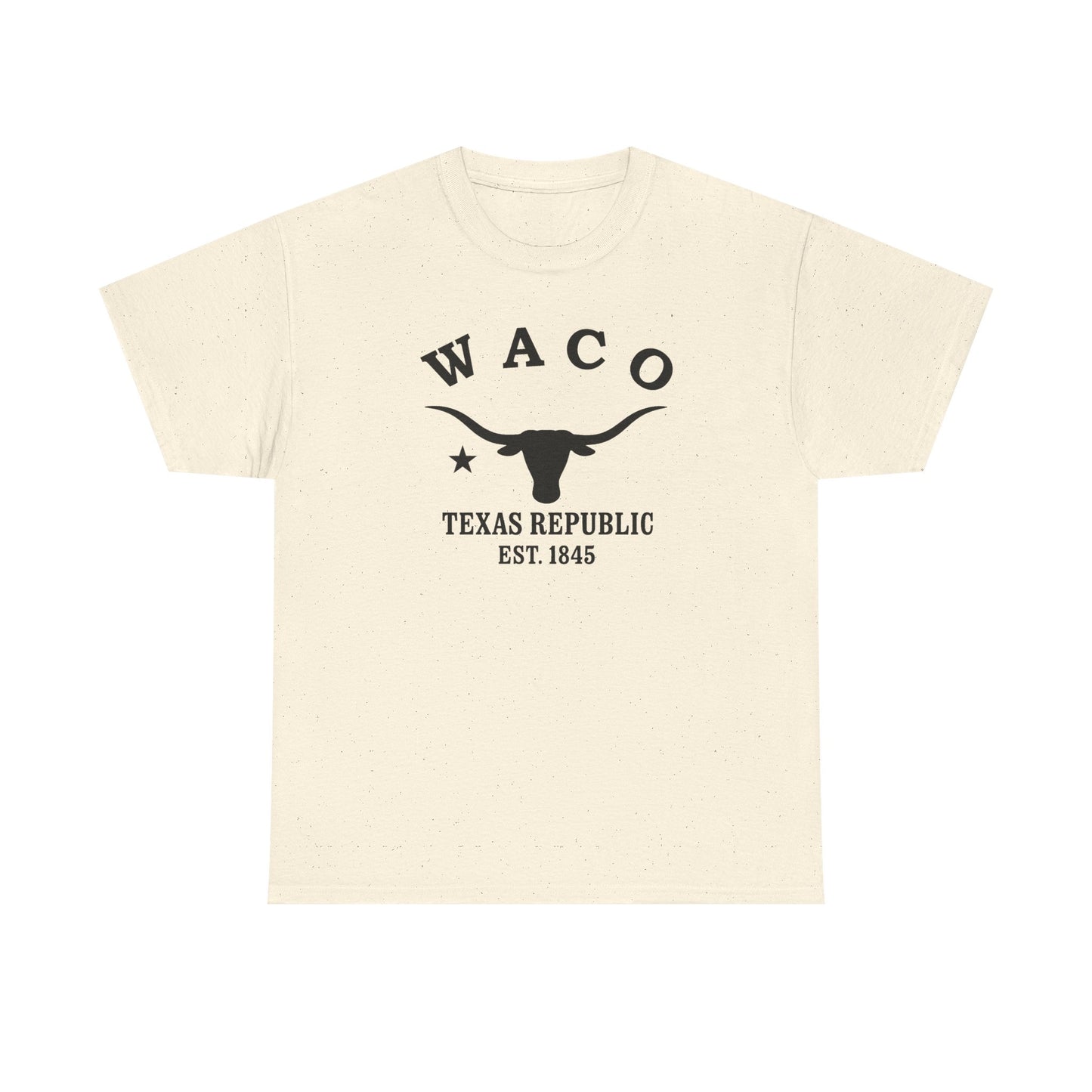 Waco Texas Vintage Retro Unisex Heavy Cotton Tee - Black Logo