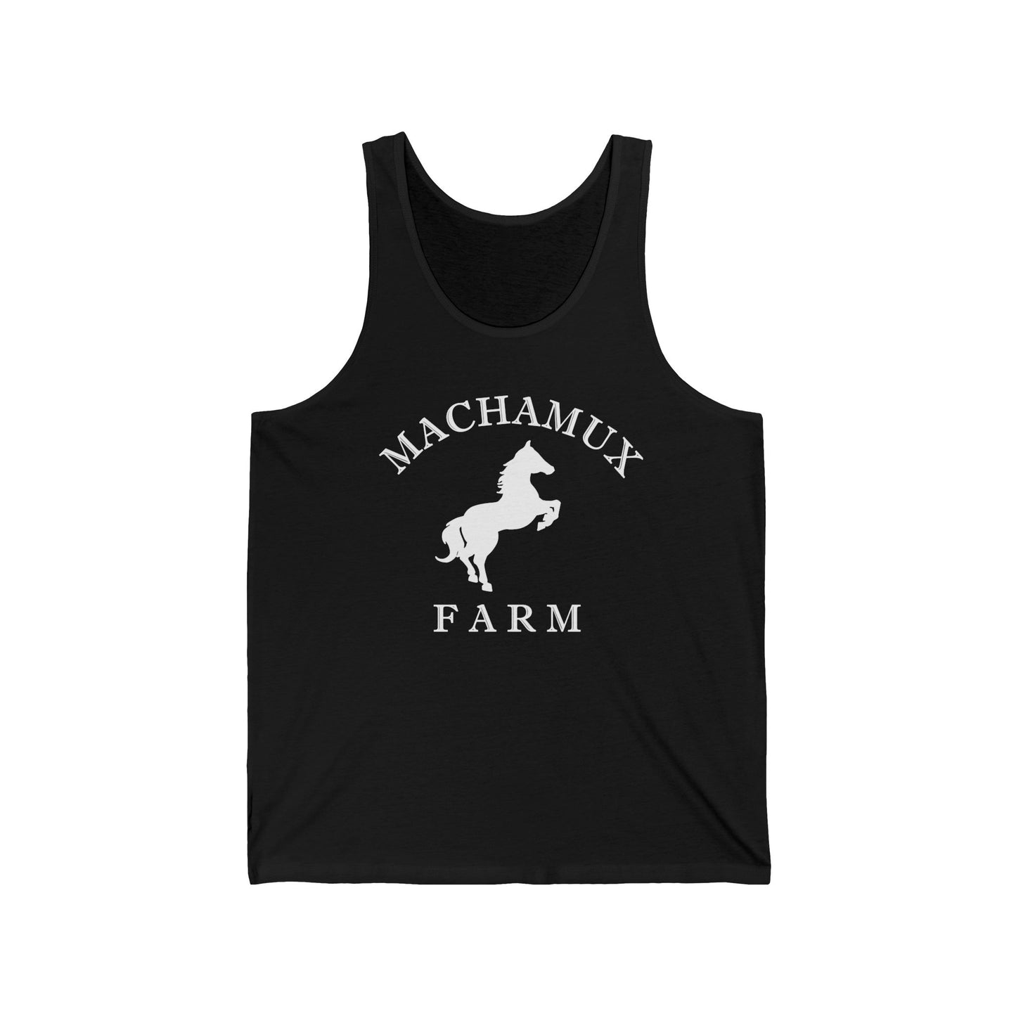 Machamux Farm Unisex Cotton Jersey Tank Top - White Logo