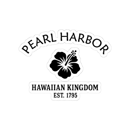 Pearl Harbor Hawaii Vintage Retro Vinyl Sticker - Black Logo