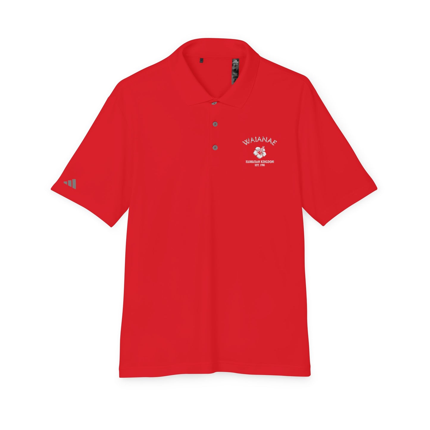 Waianae Hawaii Embroidered Vintage Retro Performance Polo Shirt - White Logo