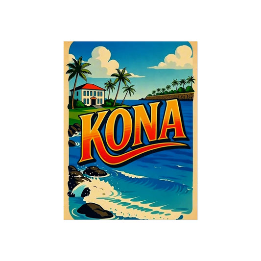 Kona Hawaii Vintage Retro Giclée Print Art Series Poster