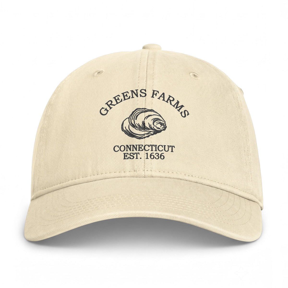 Greens Farms Connecticut Distressed Cotton Cap - Charcoal Print Logo