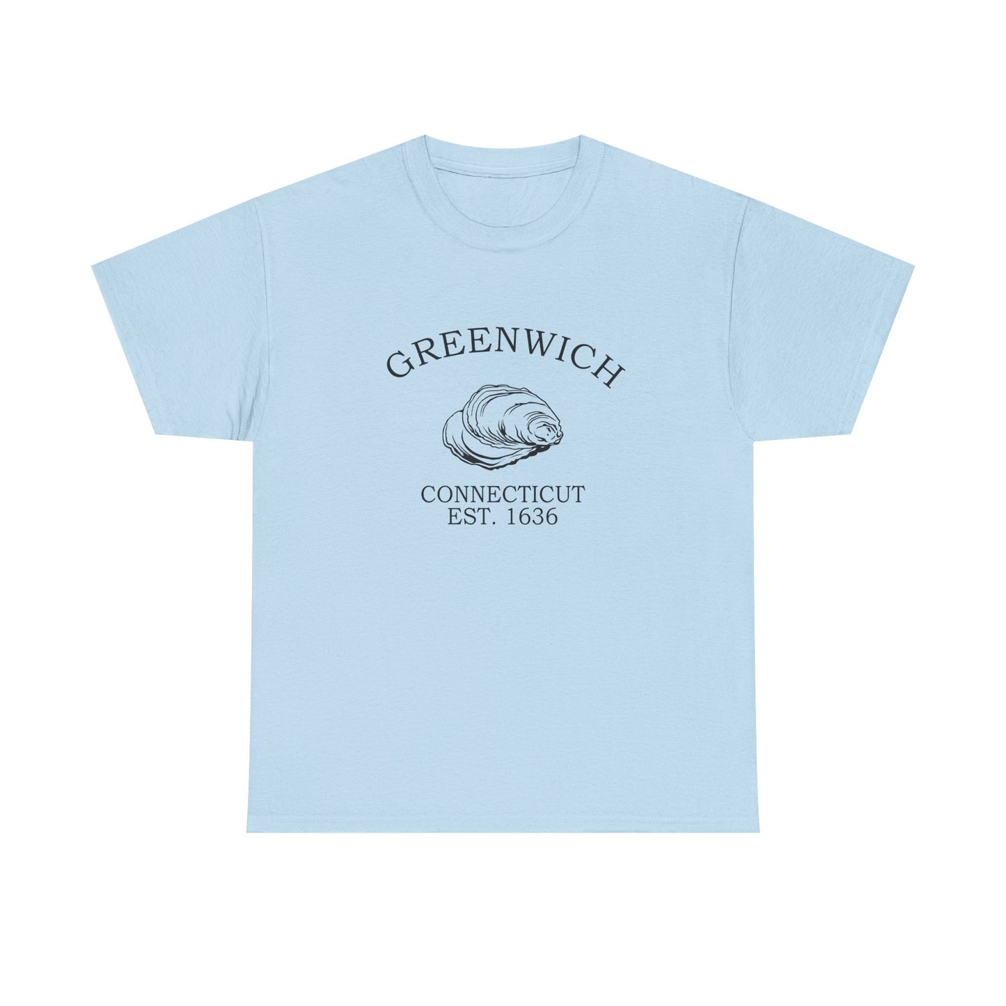 Greenwich Connecticut Vintage Retro Unisex Heavy Cotton Tee - Black Logo