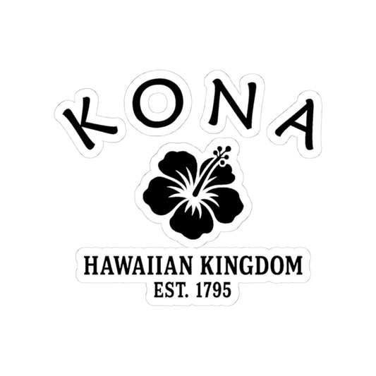 Kona Hawaii Vintage Retro Vinyl Sticker - Black Logo