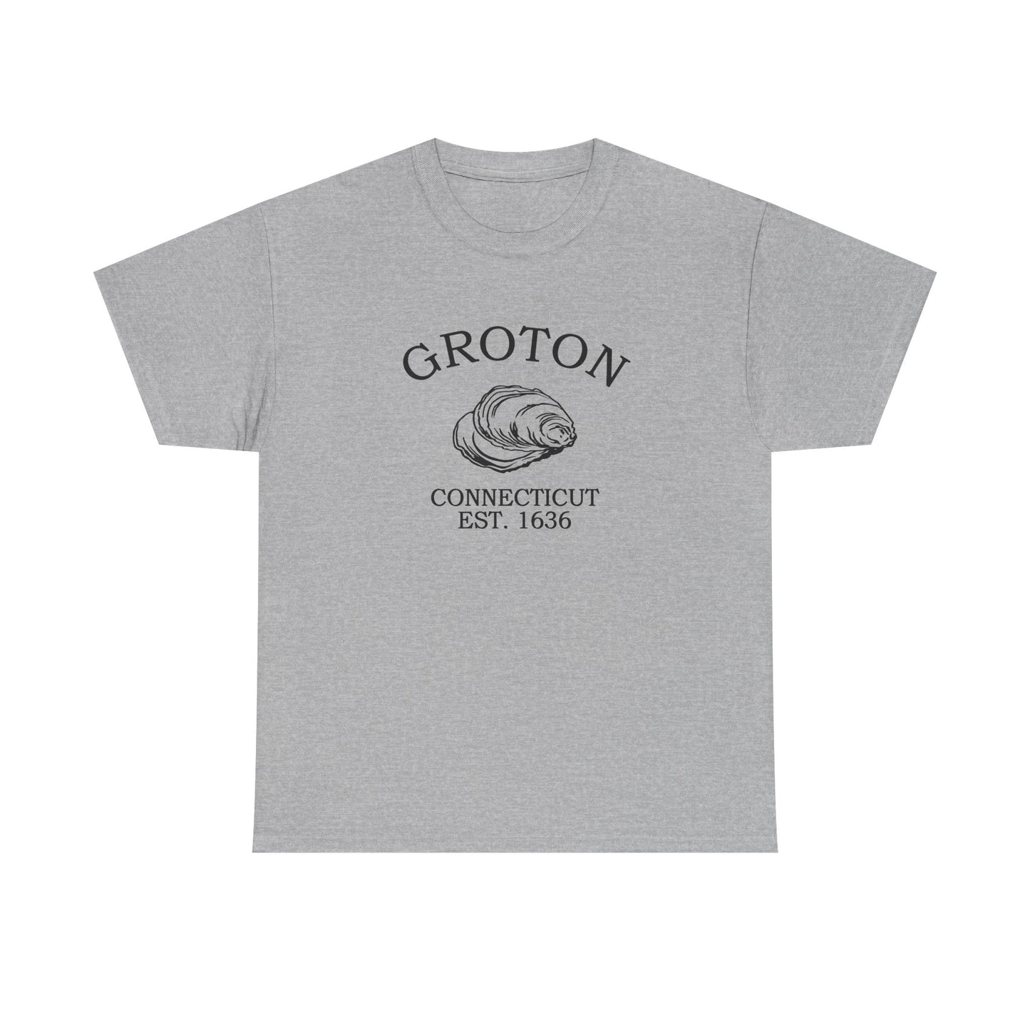 Groton Connecticut Vintage Retro Unisex Heavy Cotton Tee - Black Logo
