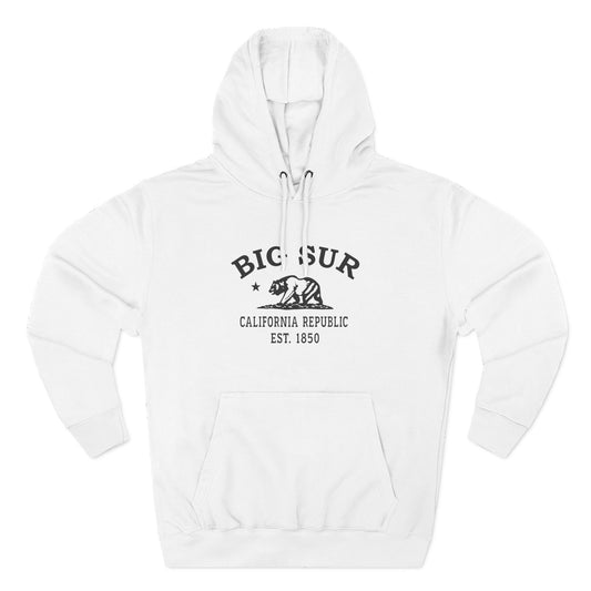 Big Sur California Vintage Retro Unisex Heavy Cotton Hoodie - Black Logo