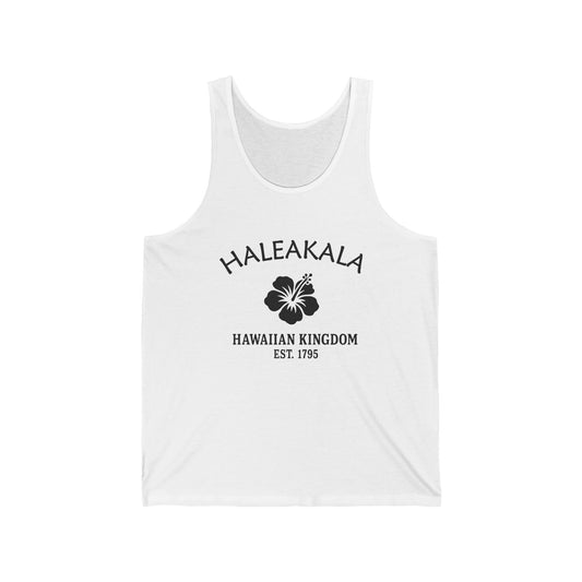 Haleakala Hawaii Unisex Cotton Jersey Tank Top - Black Logo