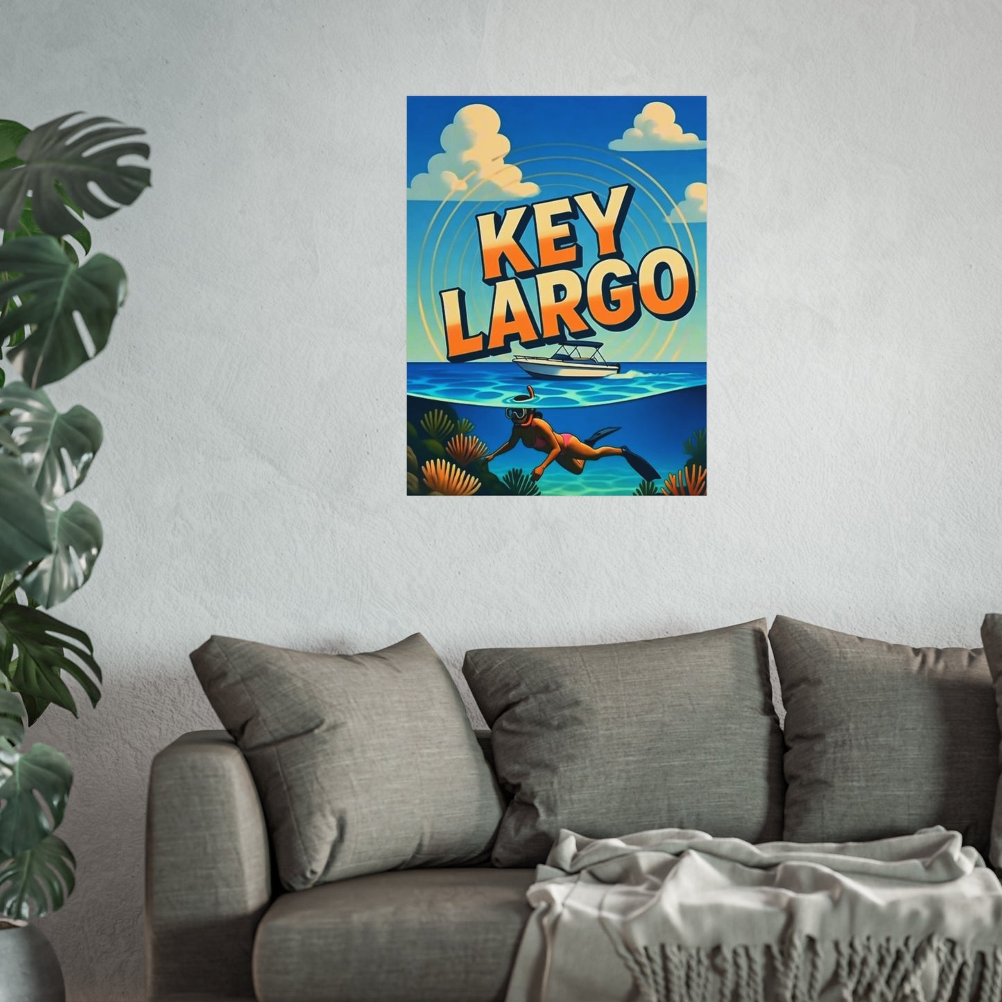 Key Largo Florida Vintage Retro Giclée Print Art Series Poster