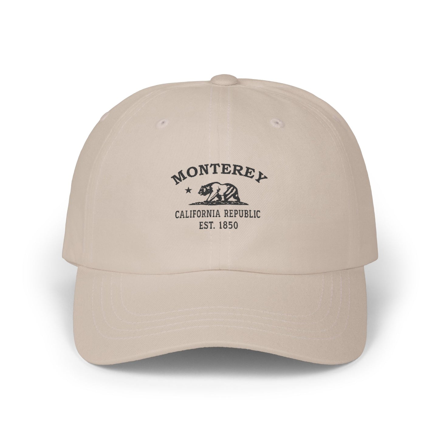 Monterey California Classic Embroidered Cotten Cap - Black Logo