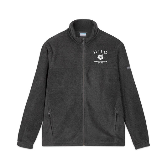 Hilo Hawaii Vintage Retro Unisex Embroidered Fleece Jacket - White Logo