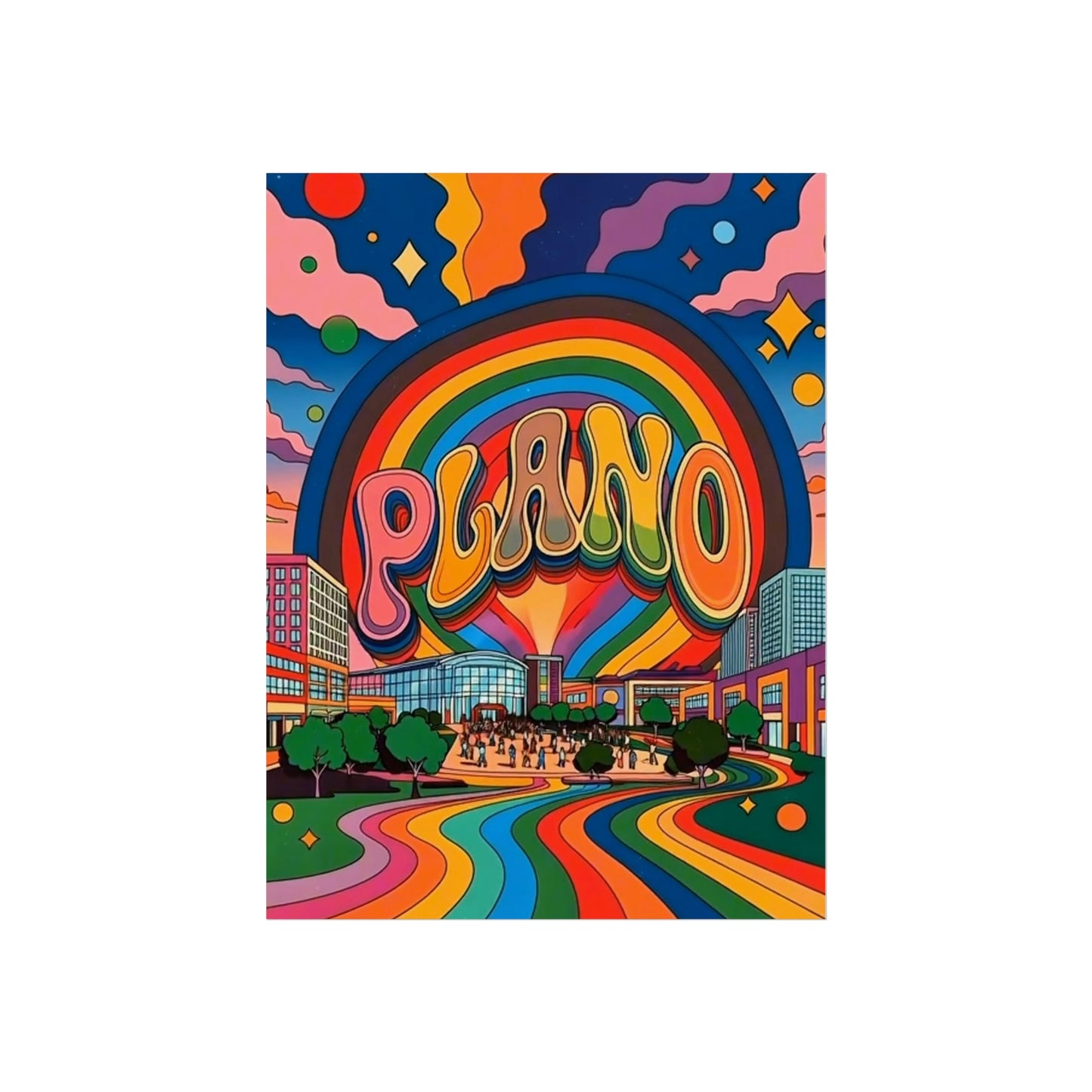 Plano Texas Vintage Retro Giclée Print Art Series Poster