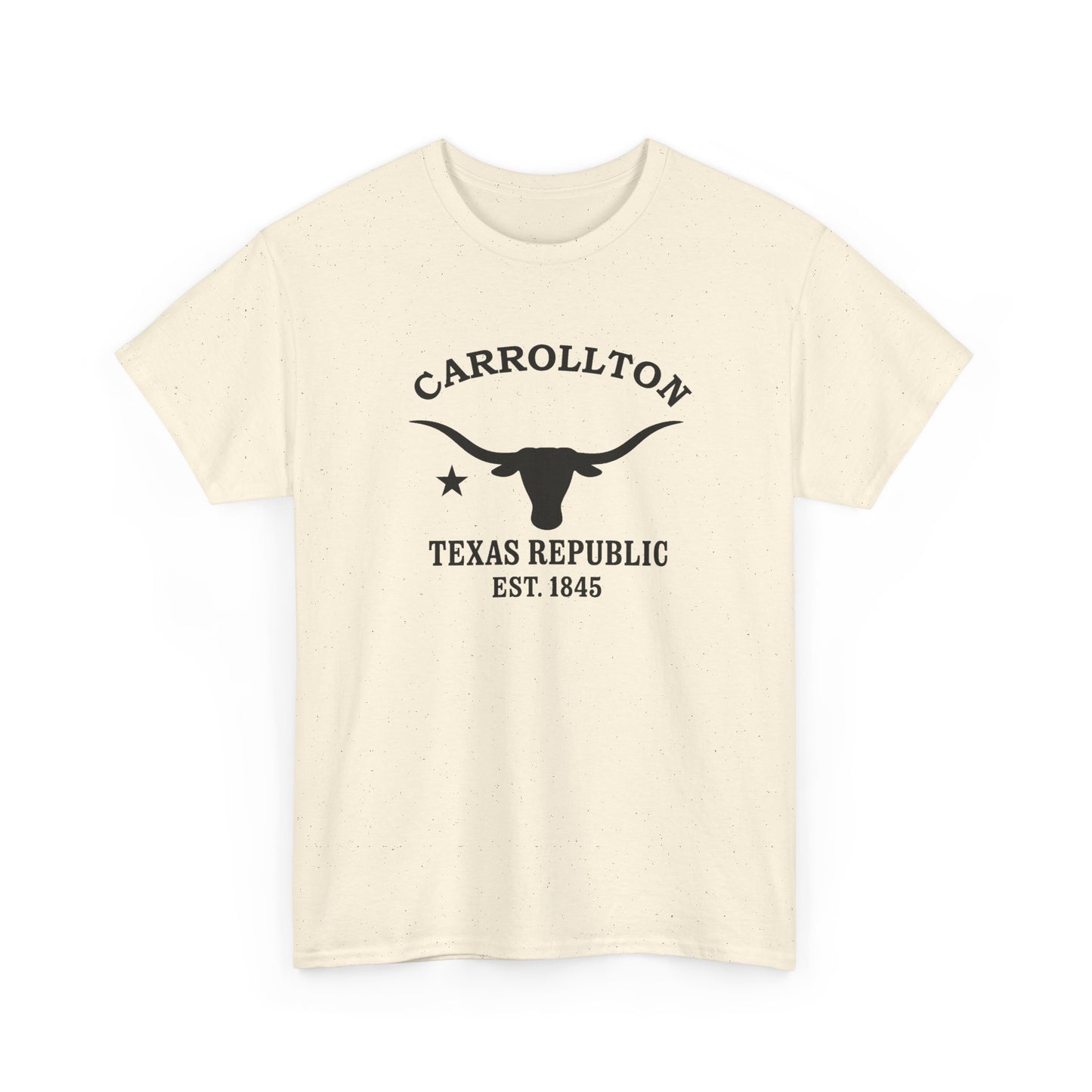 Carrollton Texas Vintage Retro Unisex Heavy Cotton Tee - Black Logo