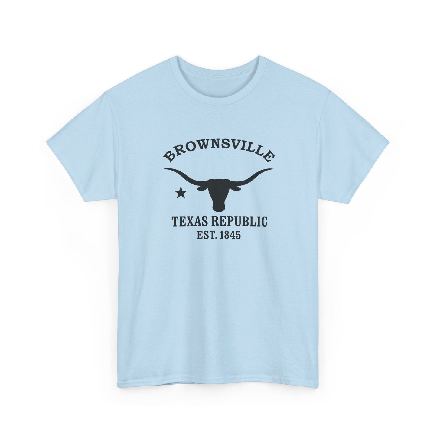 Brownsville Texas Vintage Retro Unisex Heavy Cotton Tee - Black Logo