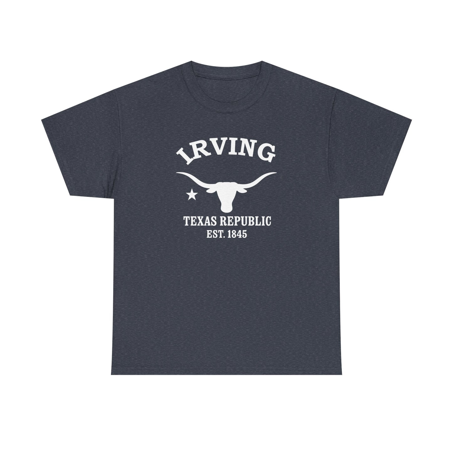 Irving Texas Vintage Retro Unisex Heavy Cotton Tee - White Logo