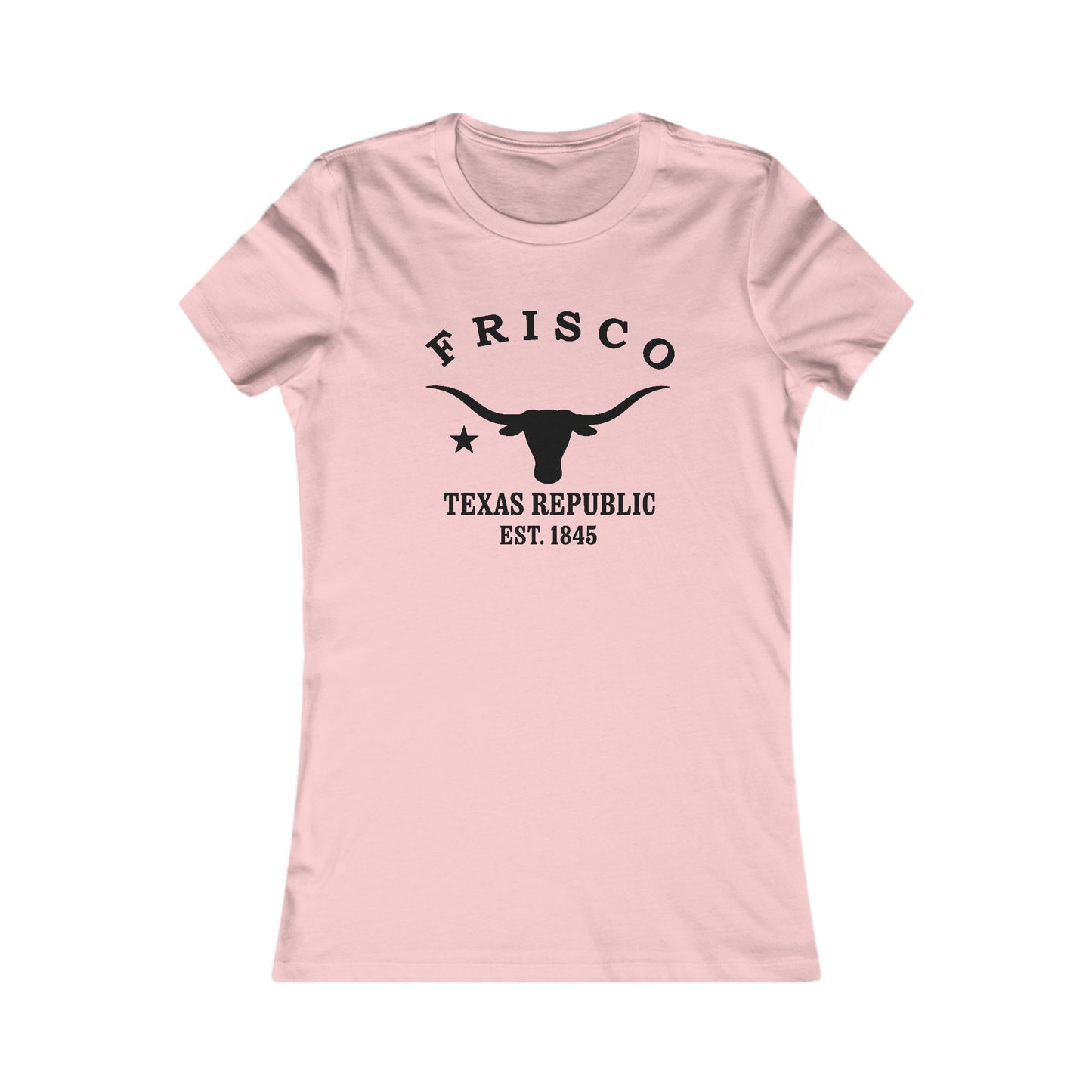 Frisco Texas Vintage Retro Womens Fitted Ringspun Cotton Tee - Black Logo