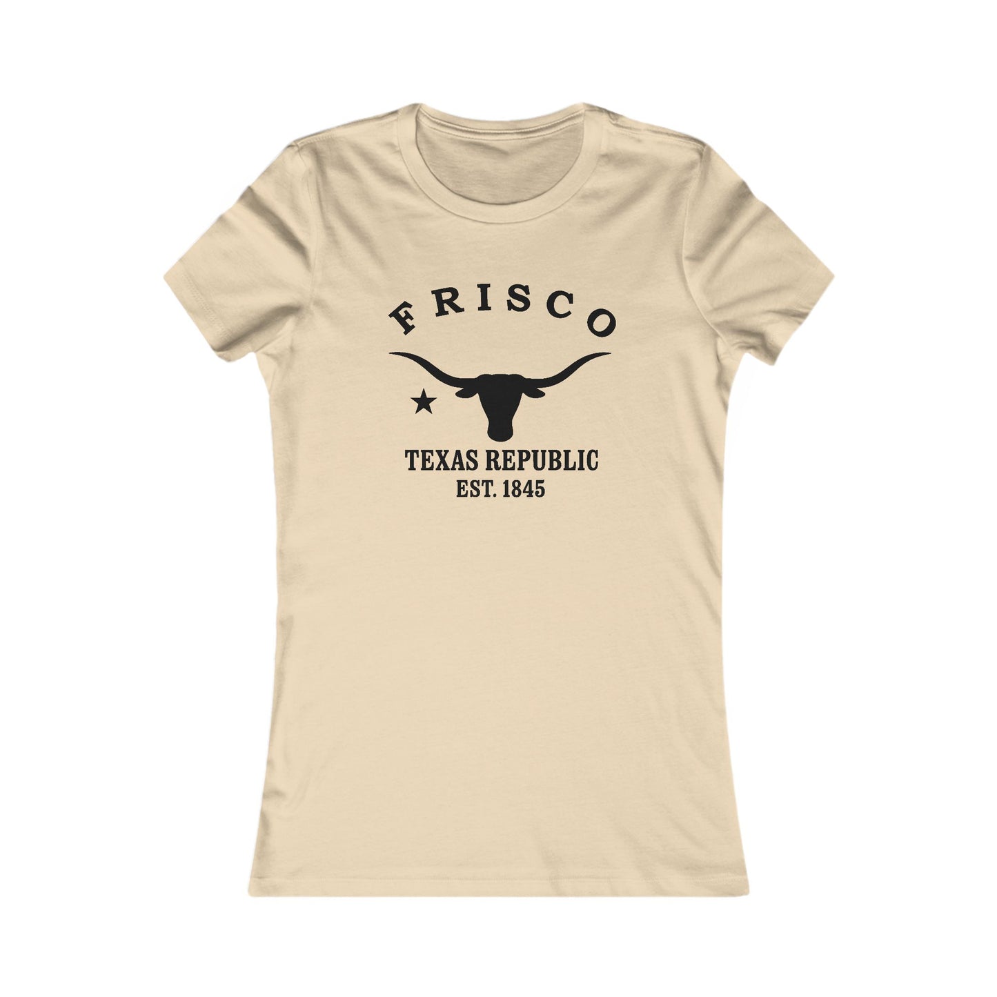 Frisco Texas Vintage Retro Womens Fitted Ringspun Cotton Tee - Black Logo