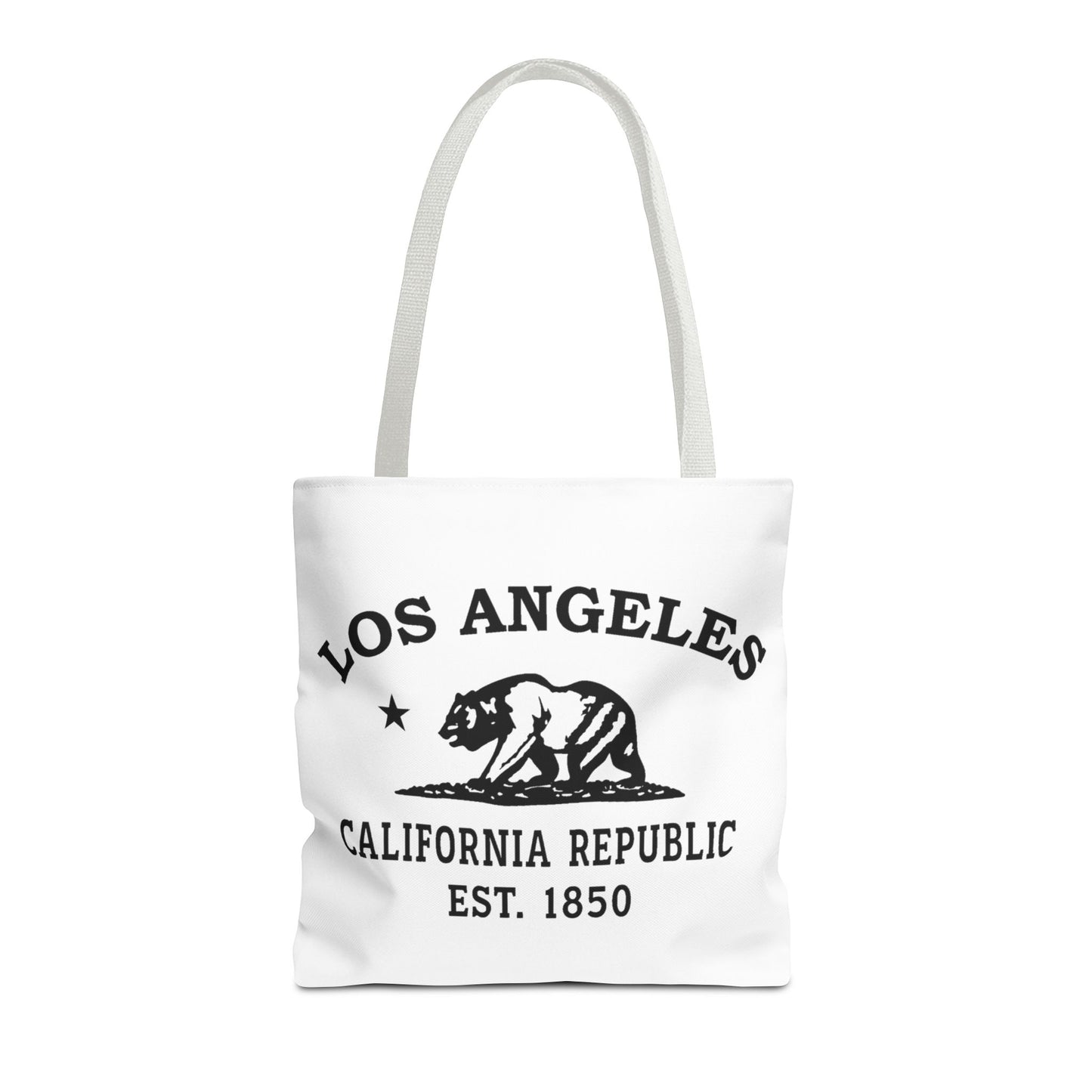 Los Angeles California Vintage Retro Light Canvas Tote - Black Logo