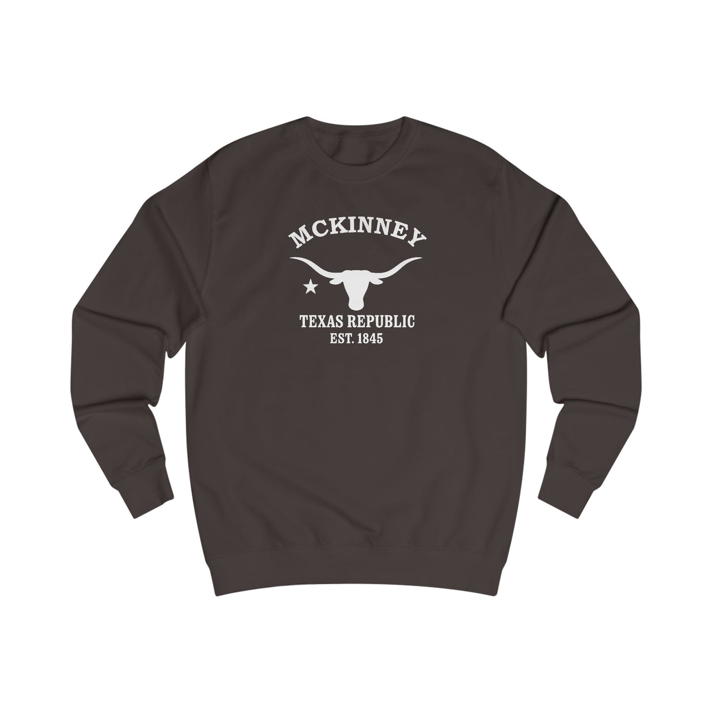 Mckinney Texas Vintage Retro Premium Crewneck Sweatshirt - White Logo - Bottle Green