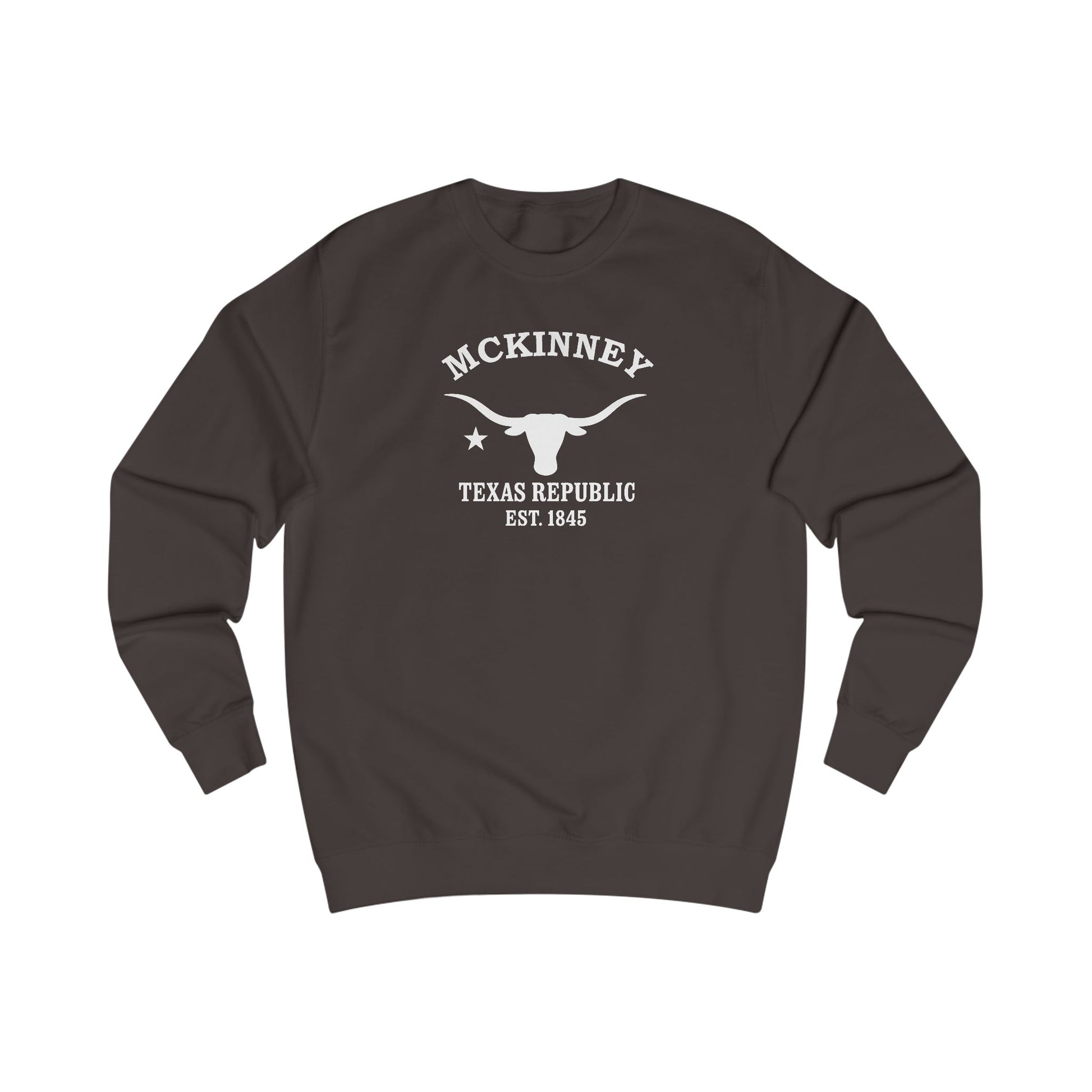 Mckinney Texas Vintage Retro Premium Crewneck Sweatshirt - White Logo - Bottle Green