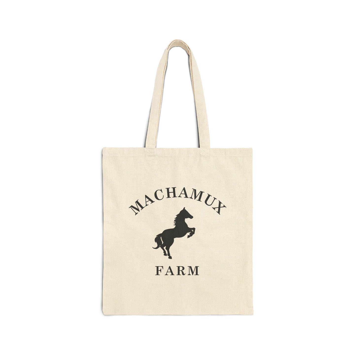 Machamux Farm Vintage Retro Cotton Canvas Tote Bag - Black Logo