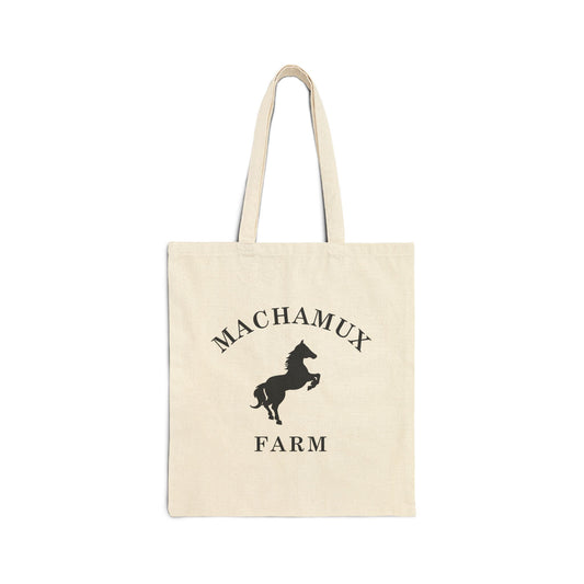Machamux Farm Vintage Retro Cotton Canvas Tote Bag - Black Logo