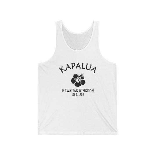 Kapalua Hawaii Vintage Retro Unisex Cotton Jersey Tank Top - Black Logo